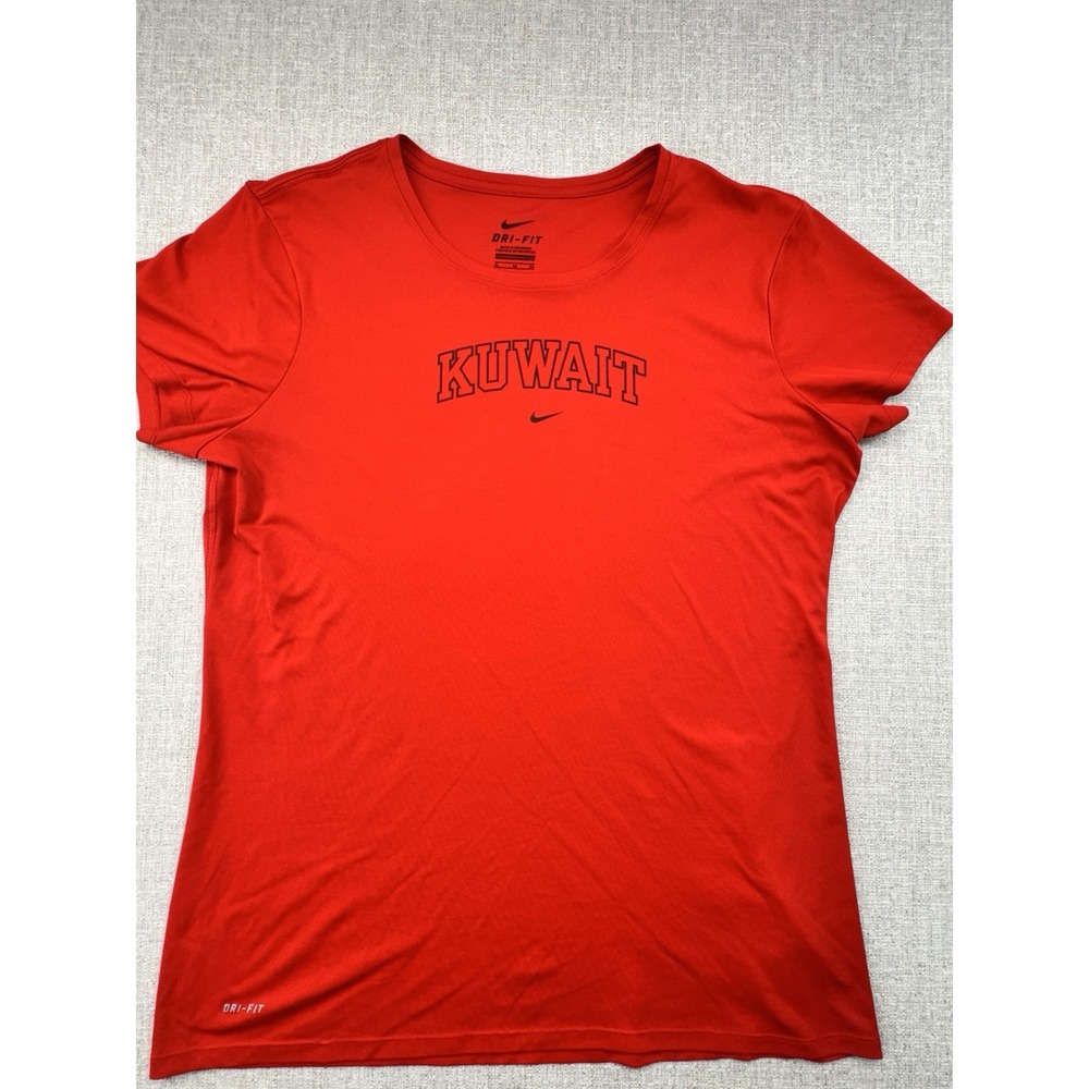 Nike DRI FIT KUWAIT Women's‎ red Short Sleeve XL Custom T Shirt